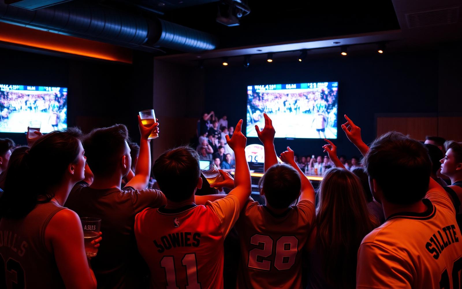 Students watching a game
